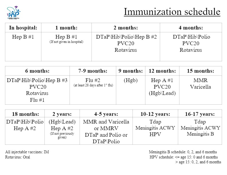 immunization schedule2024